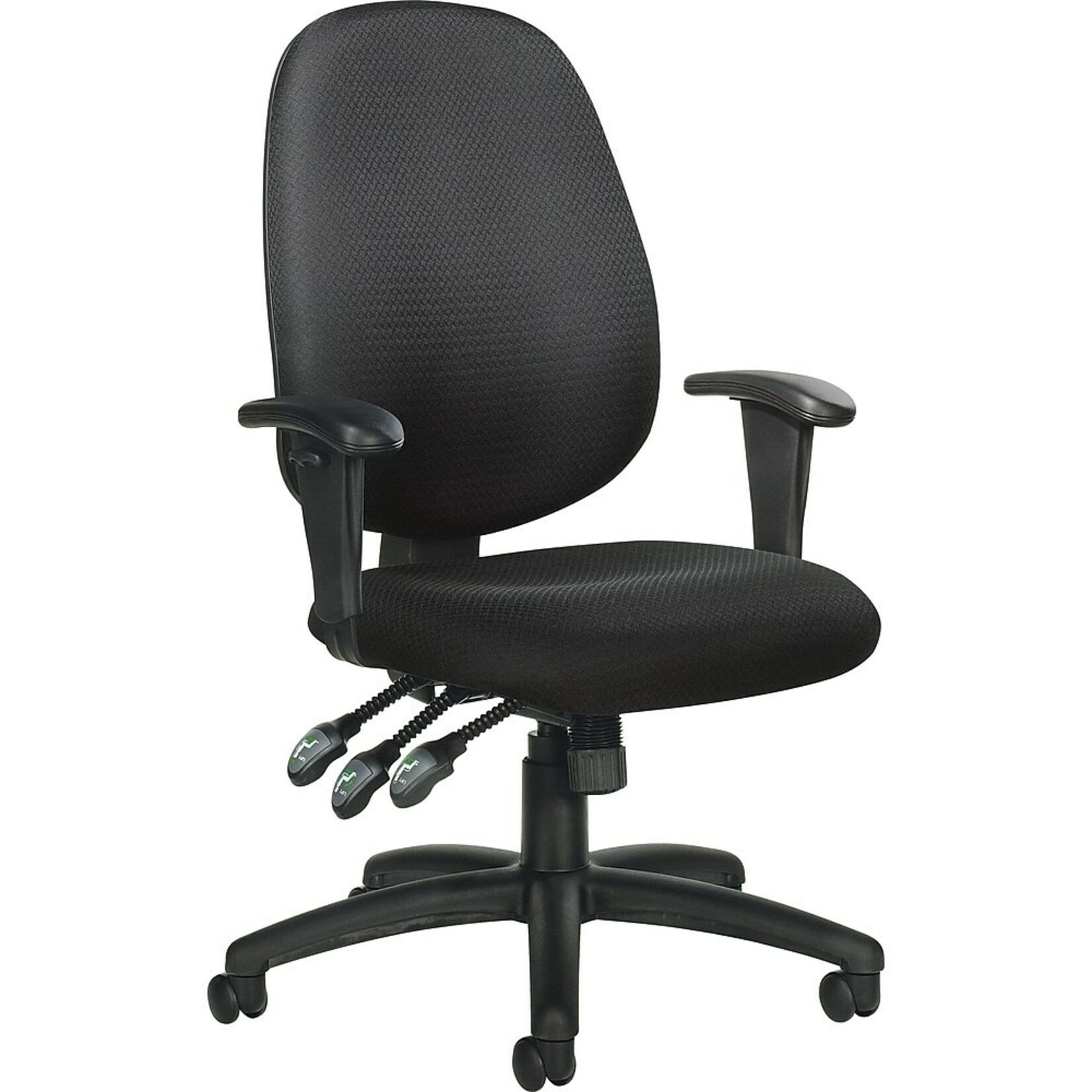 GLOBAL OFFICE Chair - Six 13 Medium Back Multi-Tilter, 'Quilt - Black' Fabric