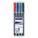 STAEDTLER PEN SET-LUMOCOLOR UNIVERSAL PERMANENT MEDIUM, 4-COLOUR