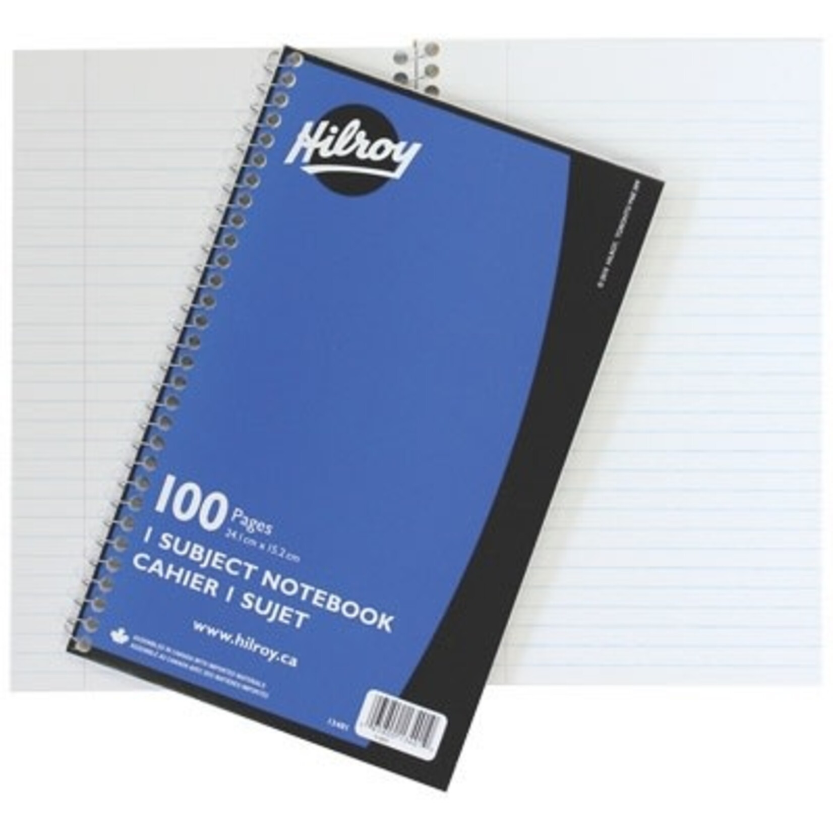 Hilroy NOTEBOOK-COIL, 1-SUBJECT 9.5X6 100 PAGE, BLUE COVER HILROY