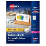 Avery BUSINESS CARDS-2X3-1/2 CLEAN EDGE, WHITE 200/EV AVE55871