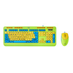 Adesso Technology Adesso Keyboard & Mouse Combo Wired Antimicrobial Kids Large Print Colourful Set PC/Mac