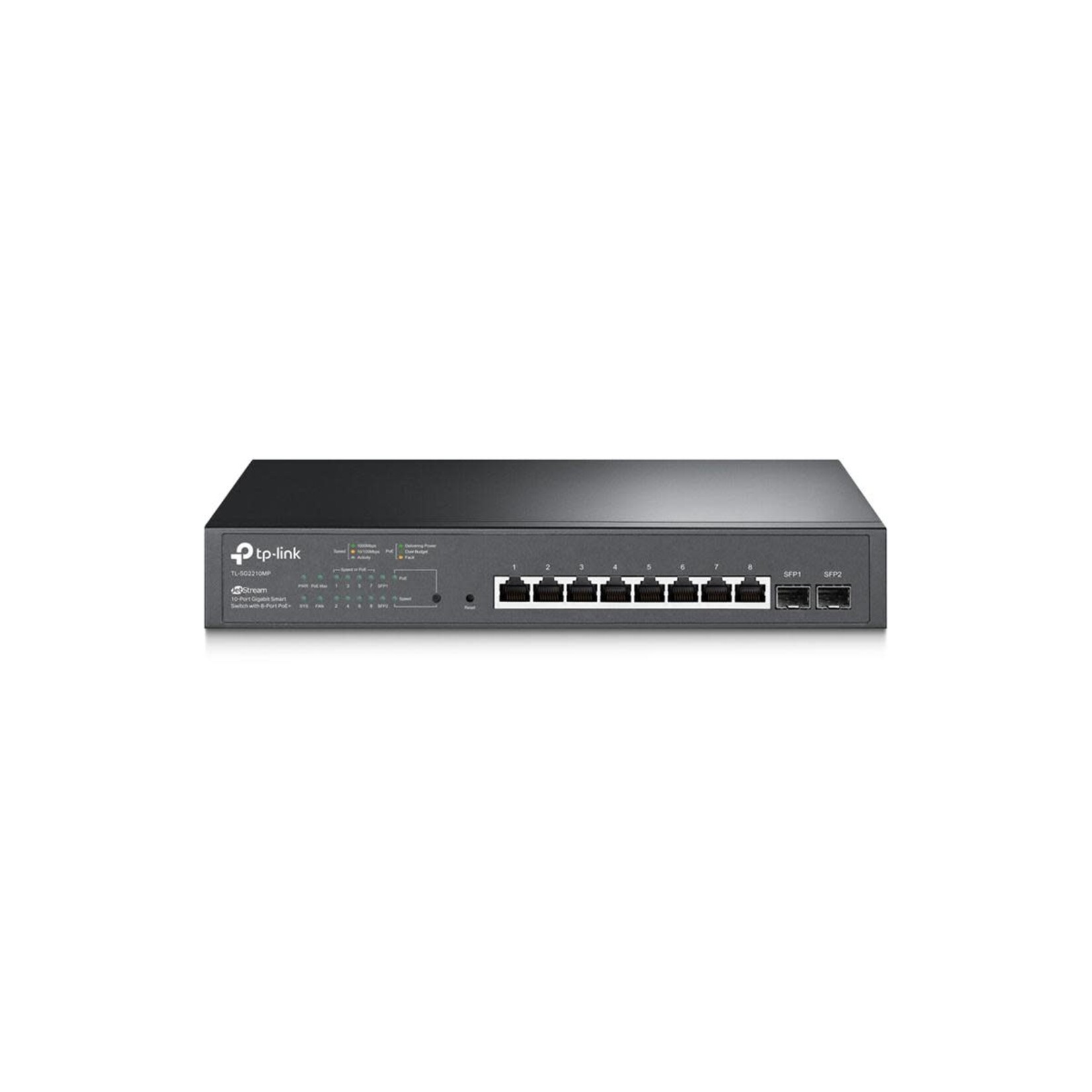 TP-Link TP-Link JetStream 10-Port Gigabit Smart Switch with 8-Port PoE+.8 10/100/1000 Mbps RJ45 Ports,all supporting PoE+ (Auto-Negotiation/Auto MDI/MDIX) and 2 100/1000 Mbps150W PoE Omada SDN