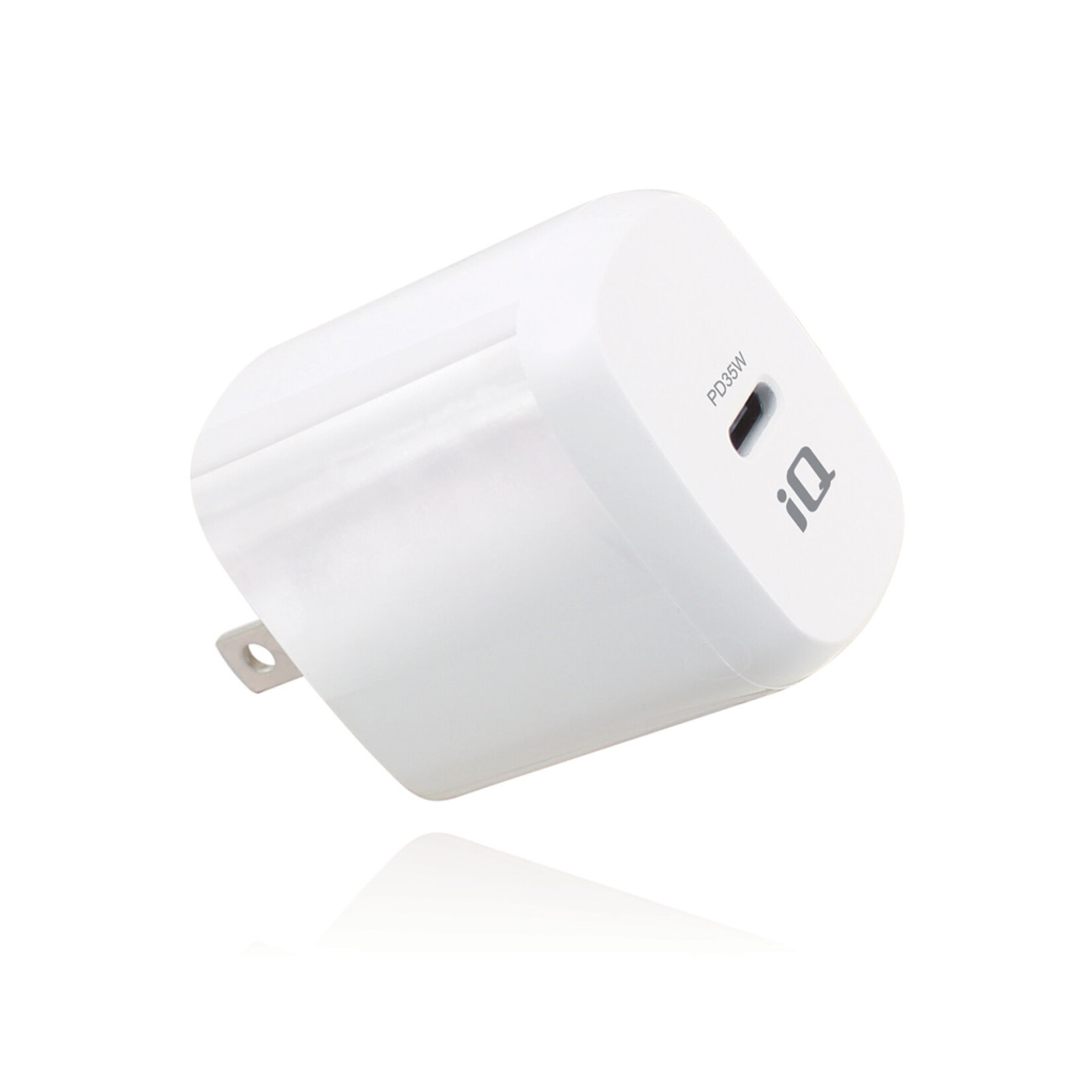 iQ IQ USB PD 35W Wall Charger, White, Fixed Prongs