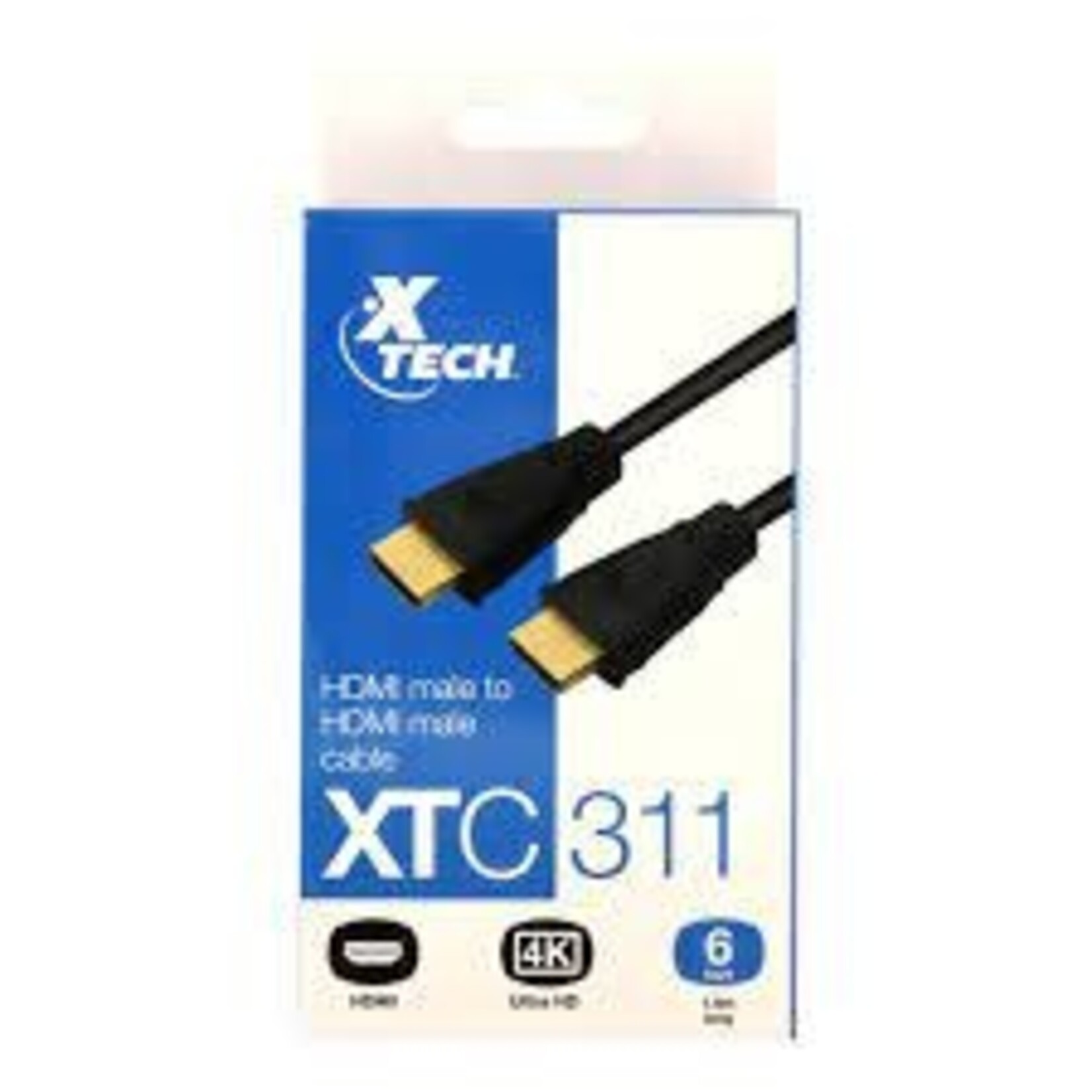 Xtech Xtech HDMI 8K Ultra High Speed Cable Male to Male Gold Plated Magno - 6ft - Black