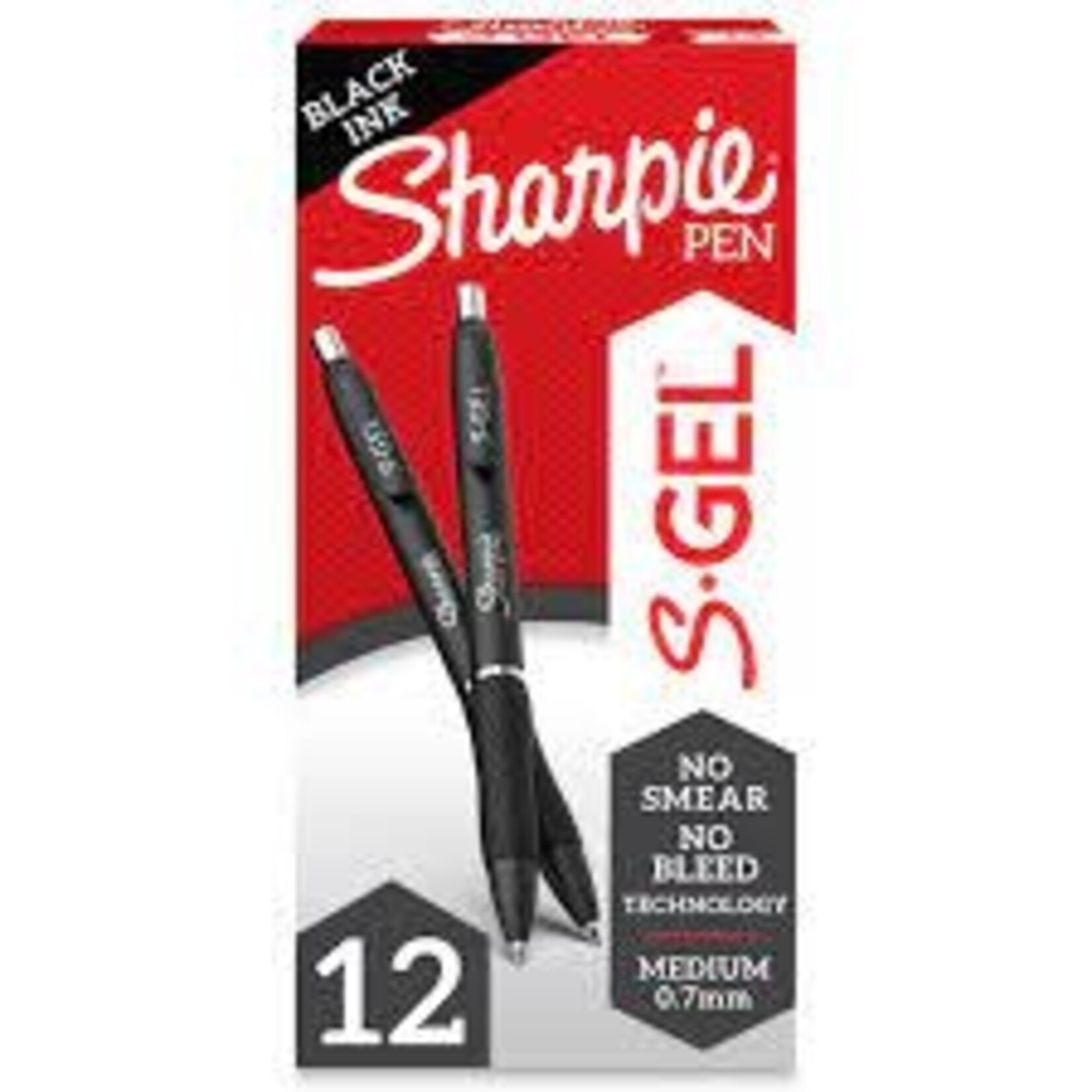 Sharpie PEN-RETRACTABLE, SHARPIE S-GEL, 0.7MM BLACK 12/BOX