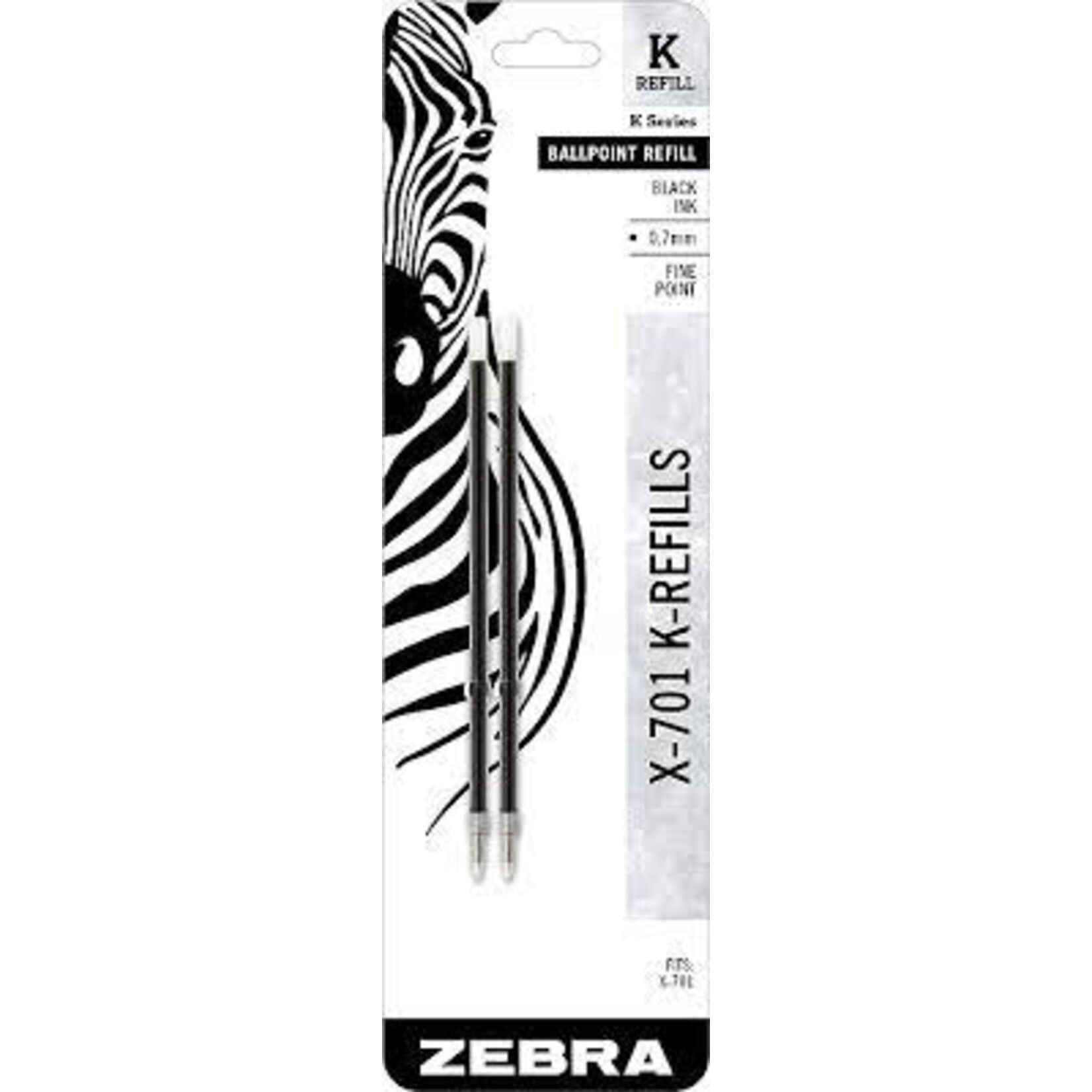Zebra PEN REFILL-ZEBRA X-701, RETRACTABLE REFILL, MEDIUM, BLACK