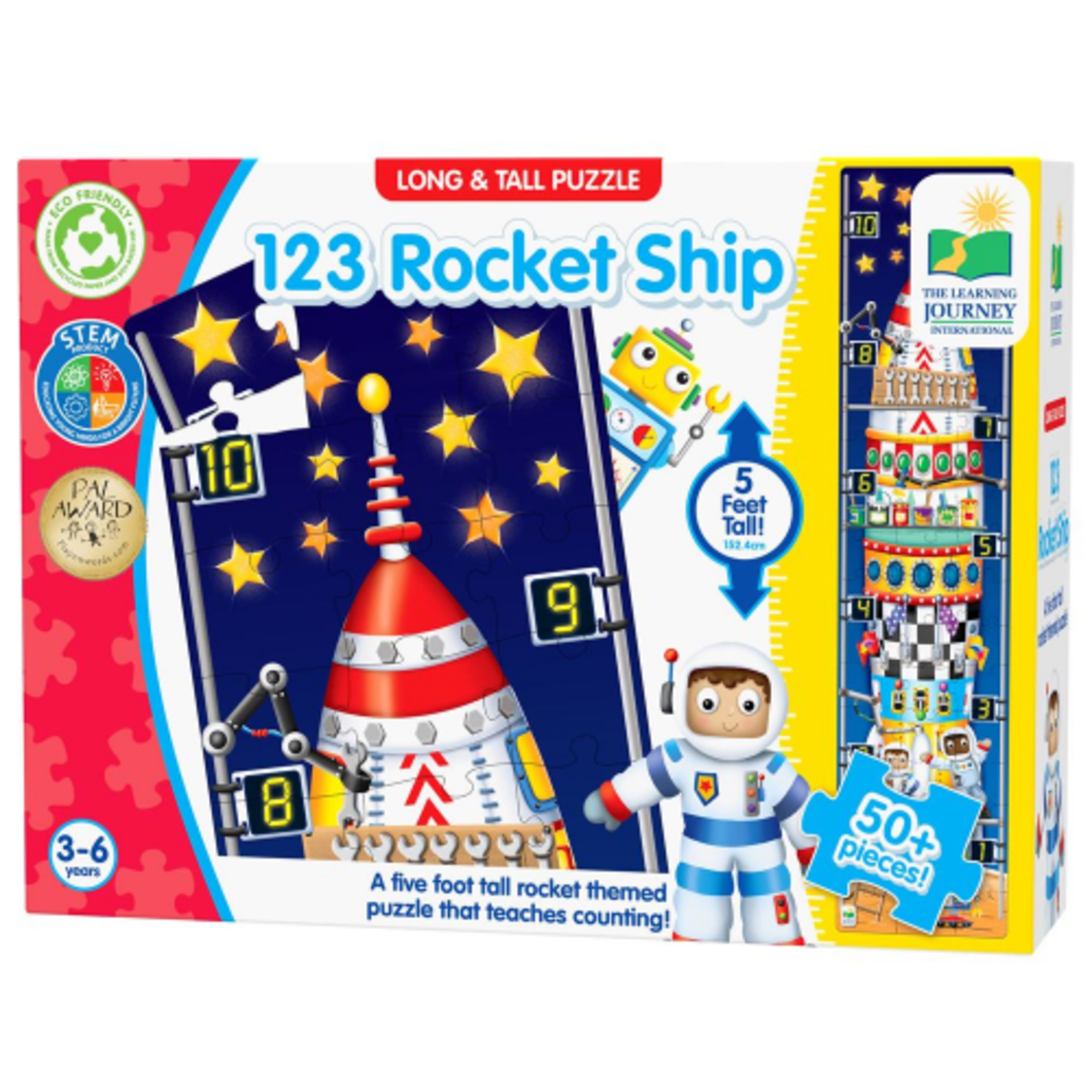 Long & Tall - 50+pc Puzzle - 123 Rocket Ship