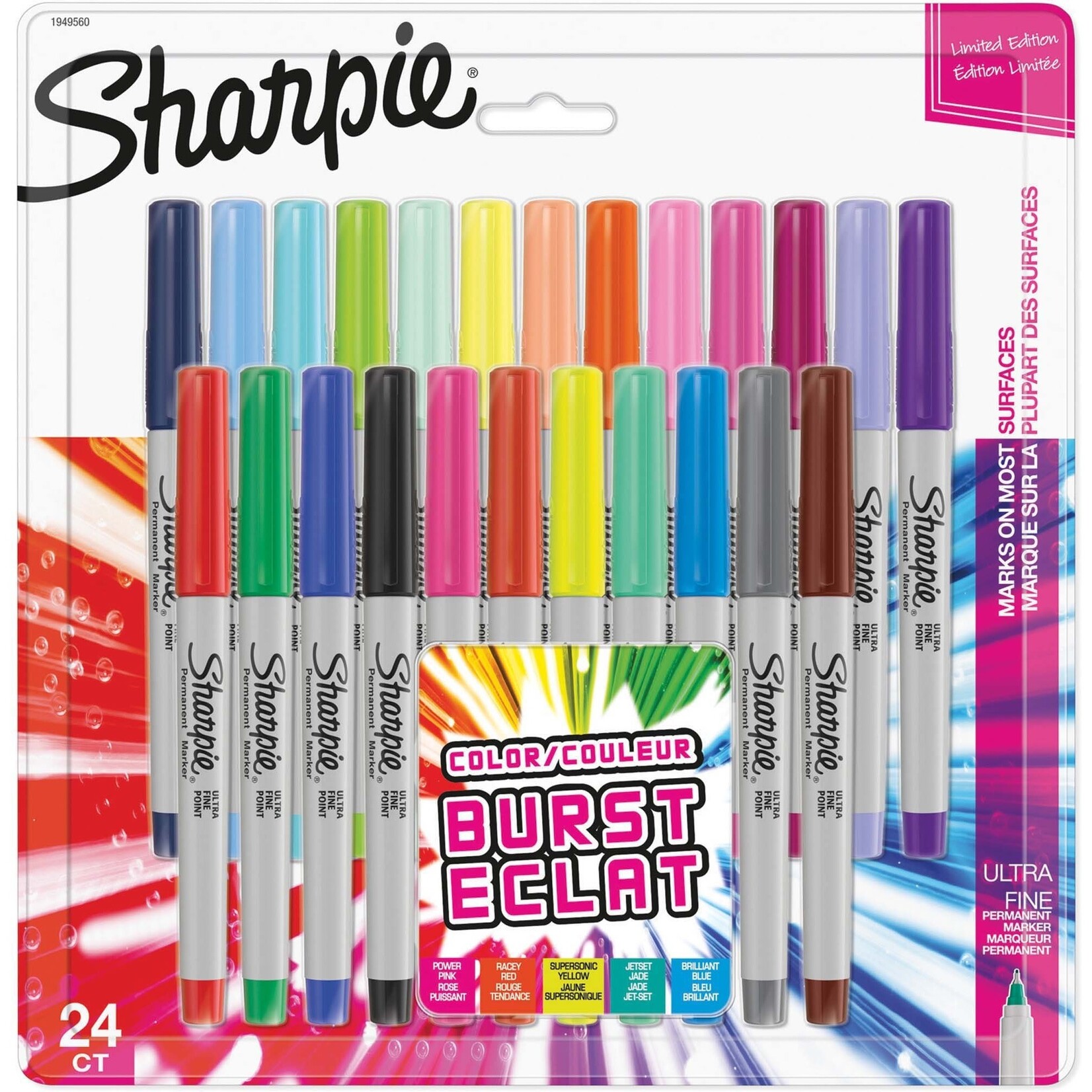 Sharpie MARKER SET-PERMANENT, SHARPIE COLOR BURST, ULTRA FINE 24 COL