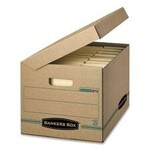 Fellowes Bankers Box Attached Lid File Box, Letter, Legal - Flip Top Closure - Recycled - 1 Each