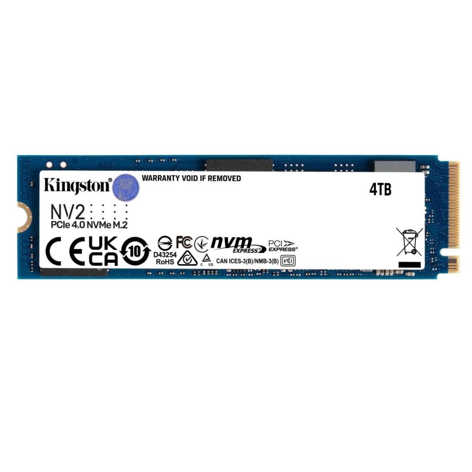 Kingston Hard Drive - SSD - KINGSTON 4000G NV2 M.2 2280 PCIE 4.0 NVME SSD