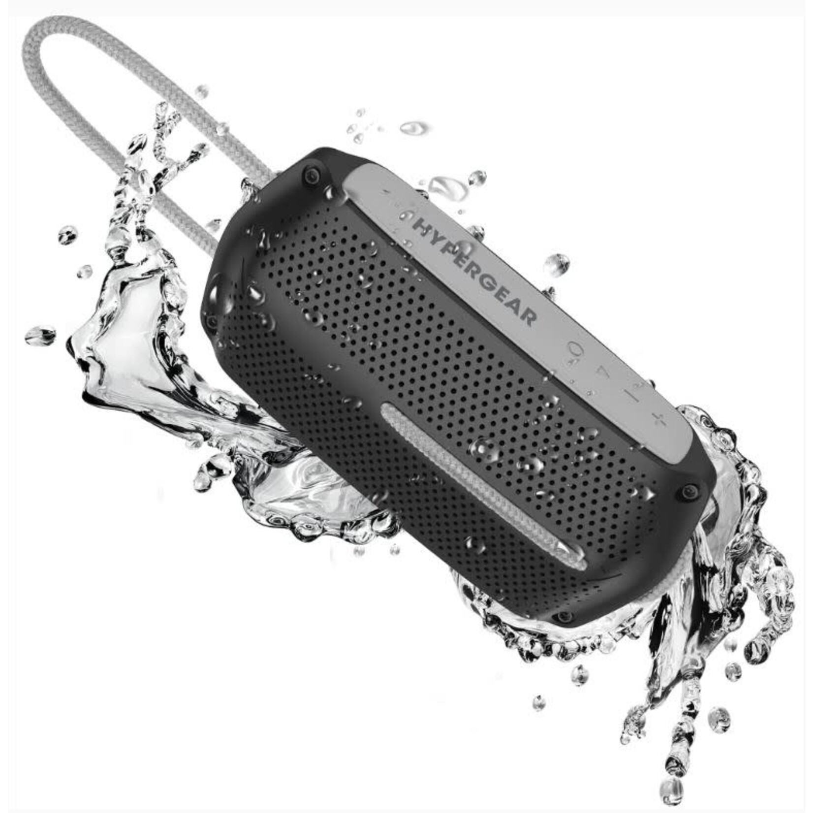 HyperGear Speaker Bluetooth 10W Waterproof IPX4 Hands Free – Black Grey wave
