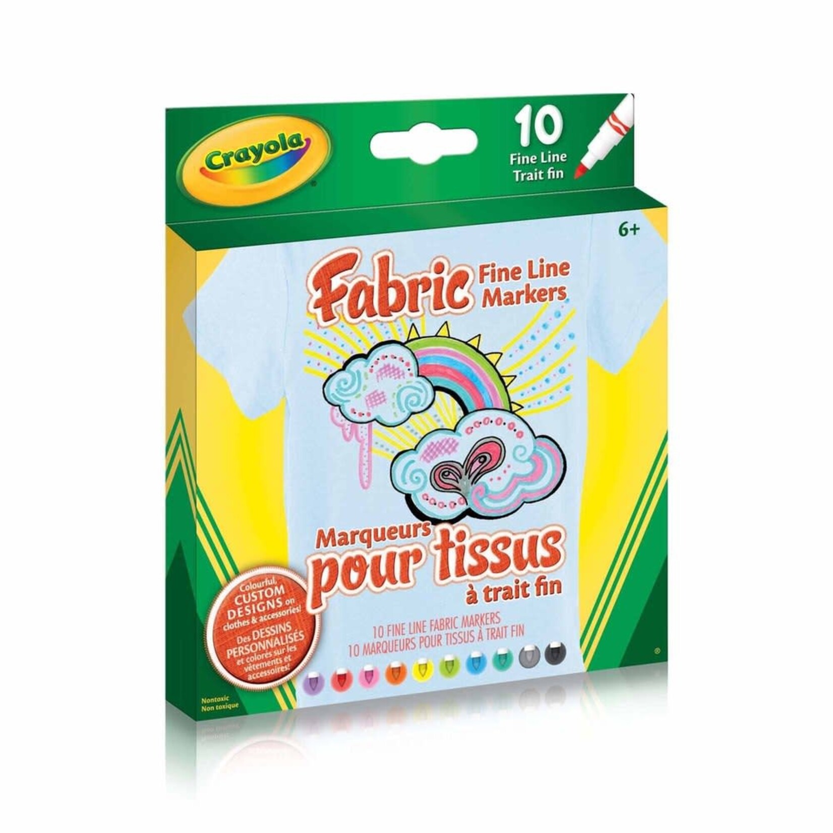 Crayola Crayola Permanent Fabric  Fine Markers - 10/Pack