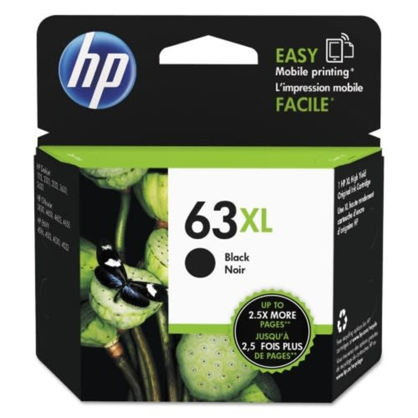 HP INKJET HP #63XL F6U64AN, BLACK