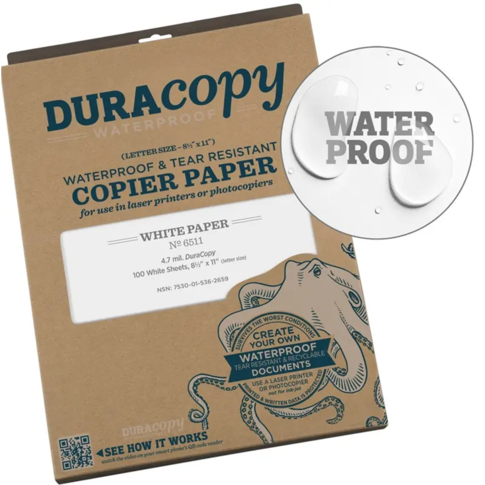 Rite in the Rain Rite in the Rain - DuraCopy Waterproof & Tear Resistant Copier Paper 100 Sheets