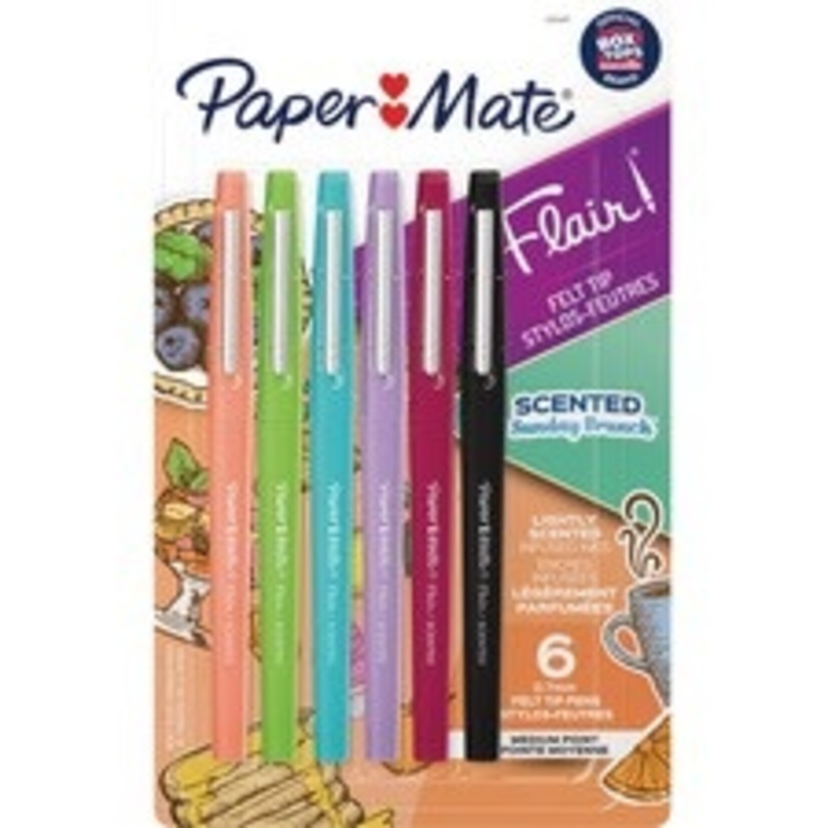 Paper Mate Paper Mate Flair Scented Markers - 0.07mm - Assorted - 6/Pack
