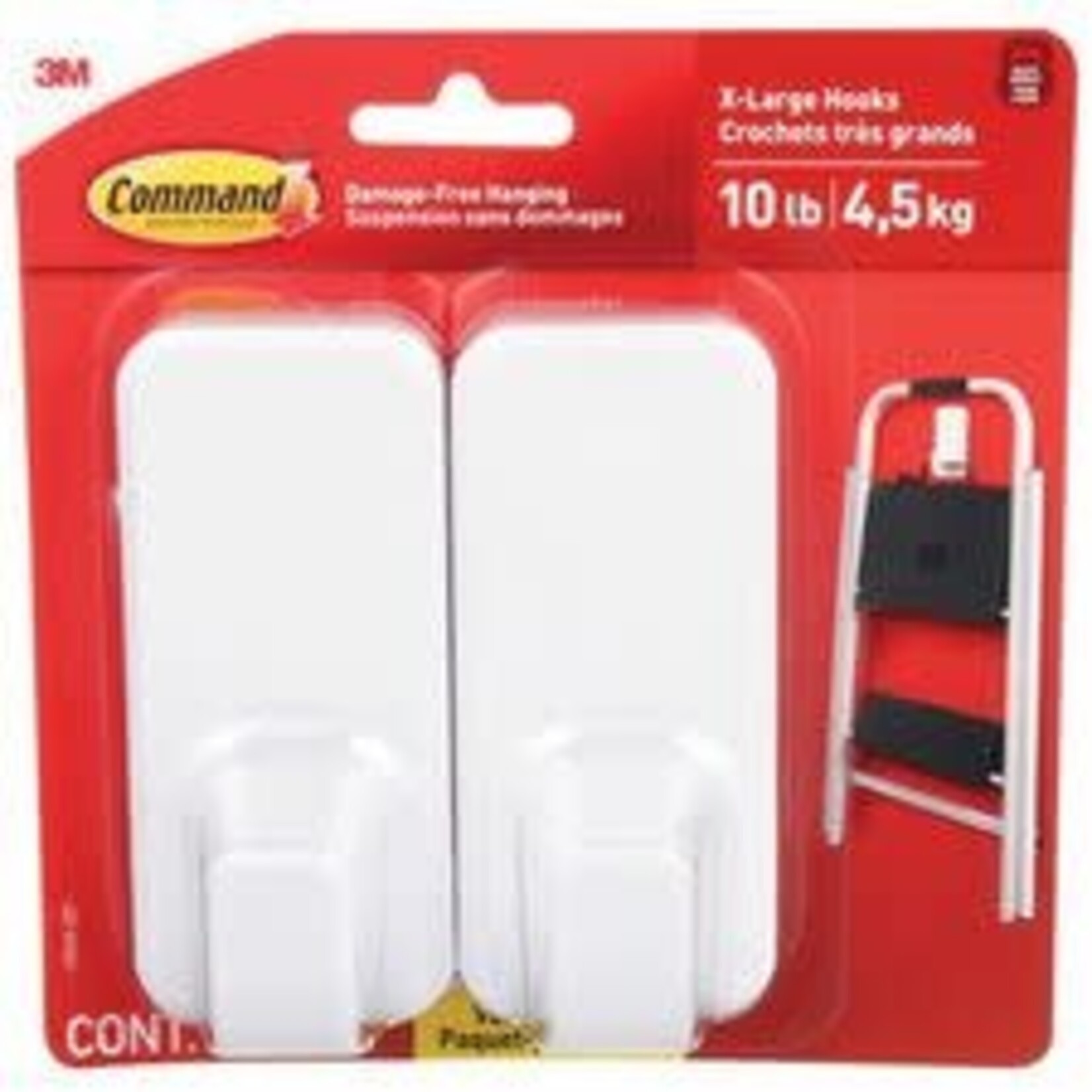 3M Command Hook - 2 Large Hook - 10lb Capacity