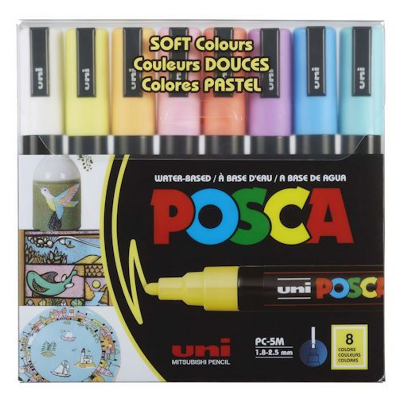 Posca Posca Paint Marker Set, PC-5M Medium - Soft Colors (8pc)