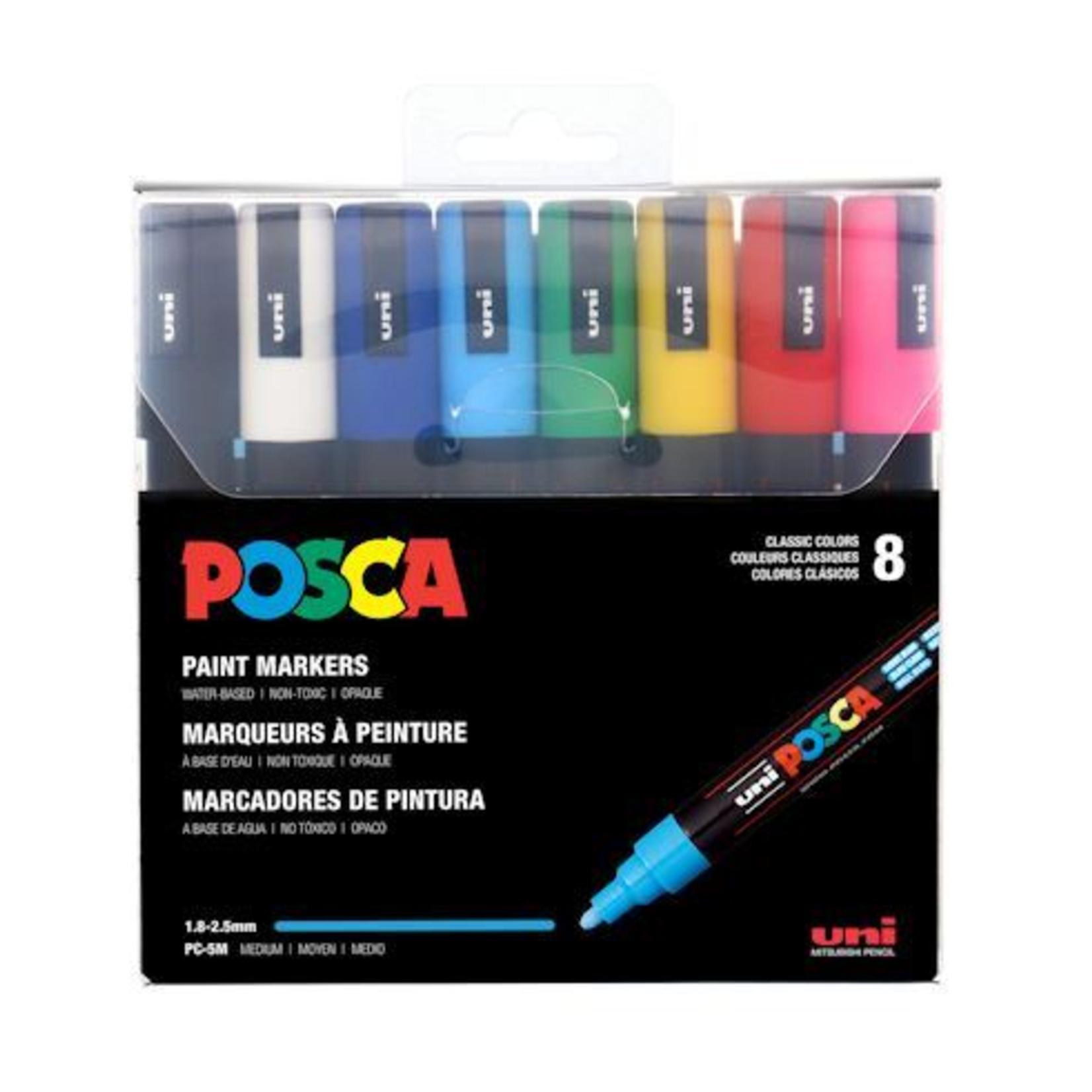 Posca Posca Paint Marker Set, PC-5M Medium - Basic (8 Colors)