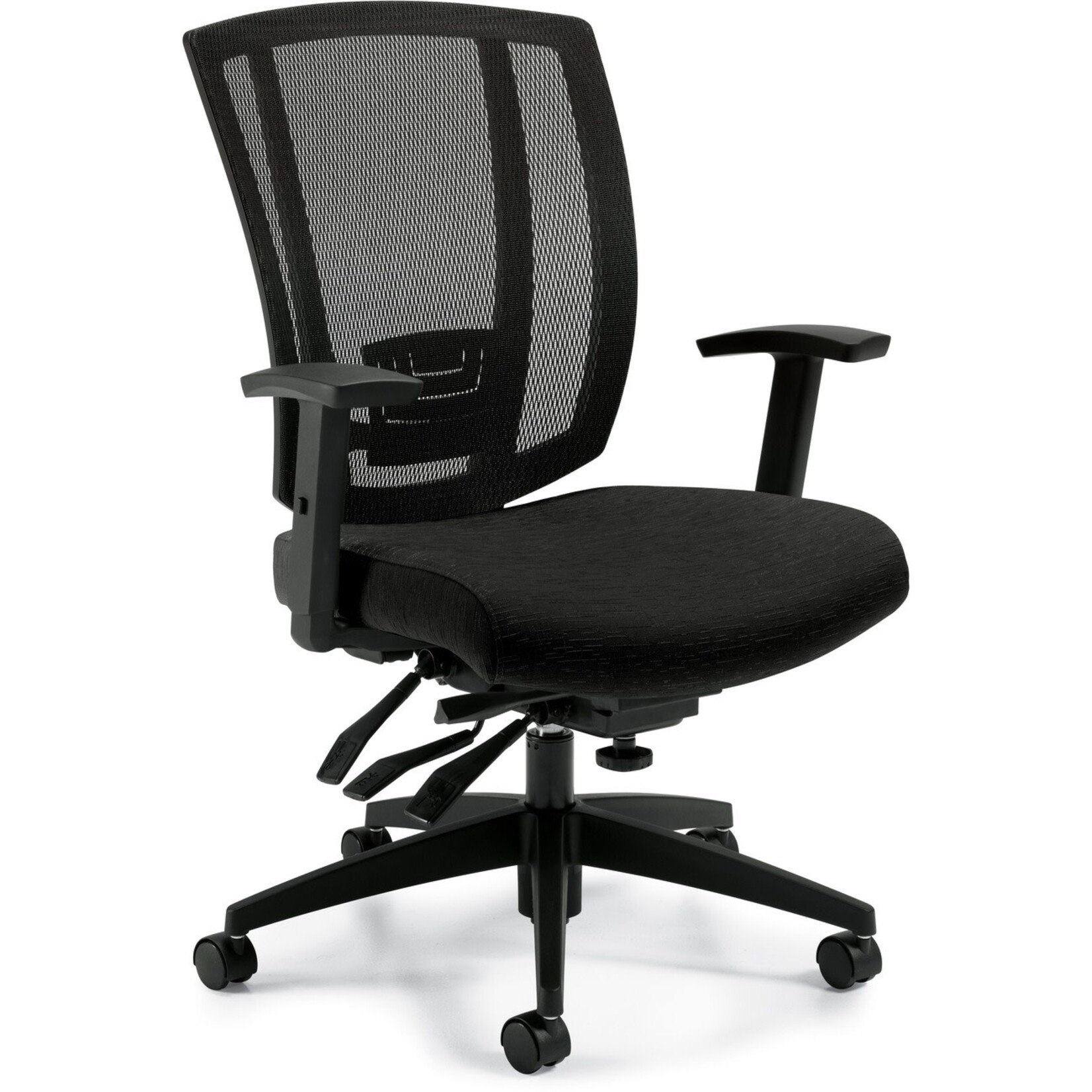 GLOBAL OFFICE Global - Avro Mesh Back, Mid Height Task Chair - Black Fabric
