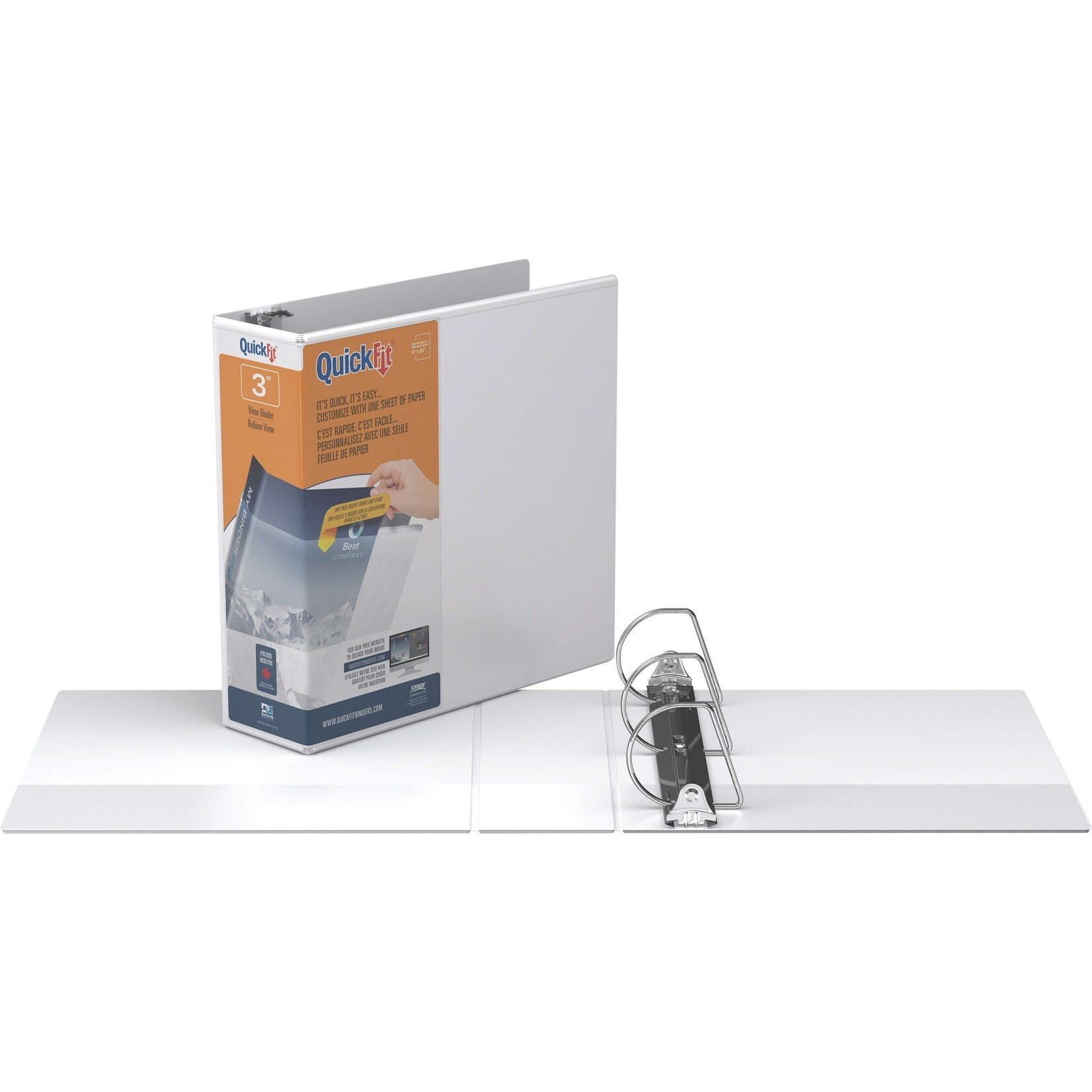 Davis Group BINDER-QUICKFIT VIEW, 3'' D-RING WHITE