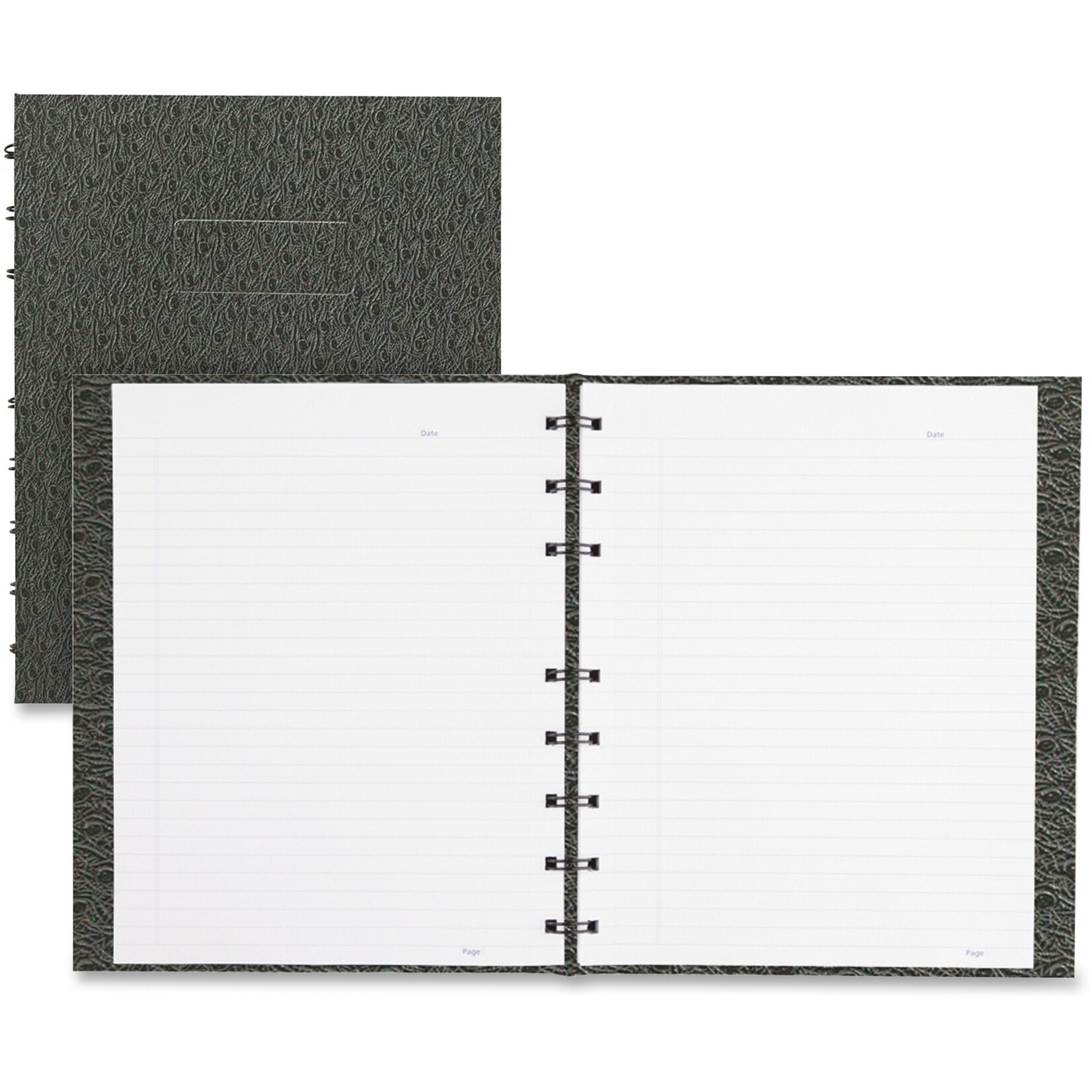 Blueline NOTEBOOK-NOTEPRO, 192 PAGE OSTRICH TWIN-WIRE 9.25X7.25 BLACK