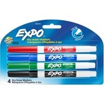 Expo MARKER SET-DRY ERASE, EXPO LOW ODOUR, FINE 4-COLOUR -86074