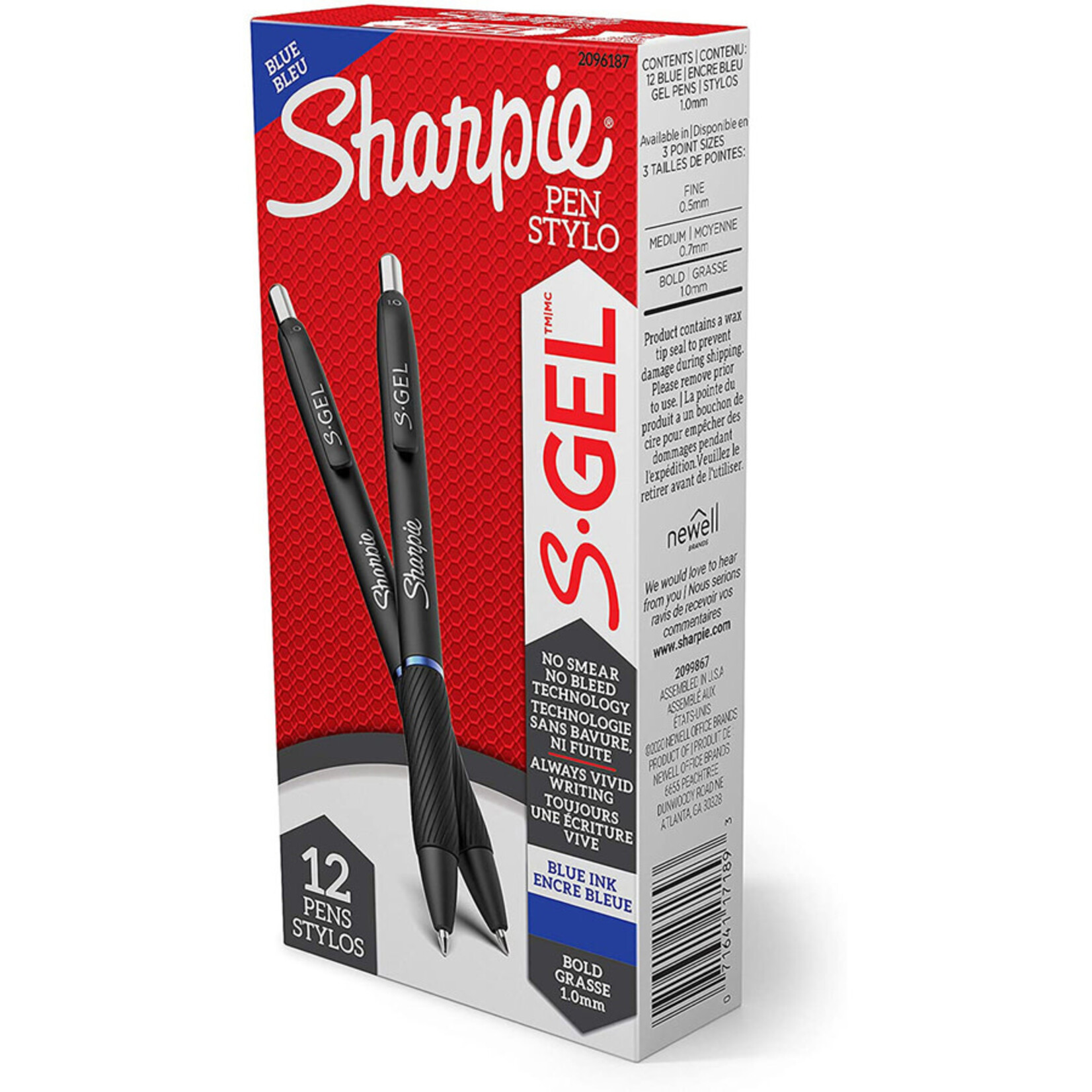 Sharpie PEN-RETRACTABLE, SHARPIE S-GEL, 0.7MM BLUE 12/BOX