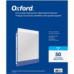 Oxford Oxford Letter Sheet Protector - 50 Page Capacity - 3 Holes - Top Loading - Clear - 50/Box