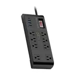 Ultralink Ultralink Noir Surge Protector 8 Outlets - 3 USB-A + 1 USB-C 20W