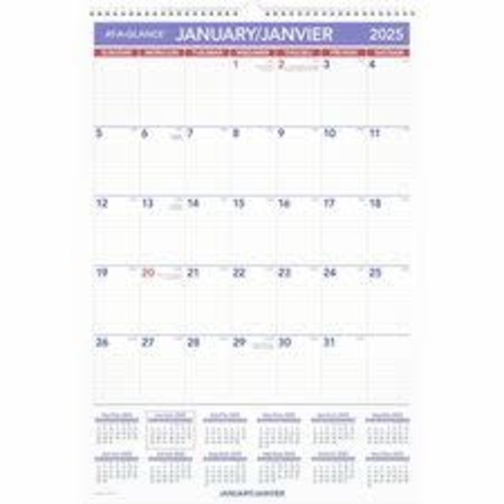 ACCO Brands AtaGlance Calendar Monthly 12 Month Jan 2025 to Dec