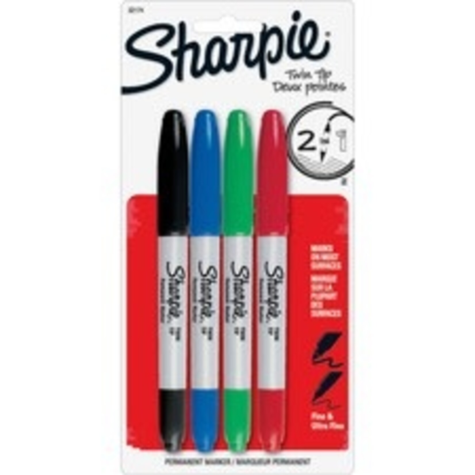 Sharpie MARKER SET-PERMANENT, SHARPIE TWIN TIP, 4 COLOURS