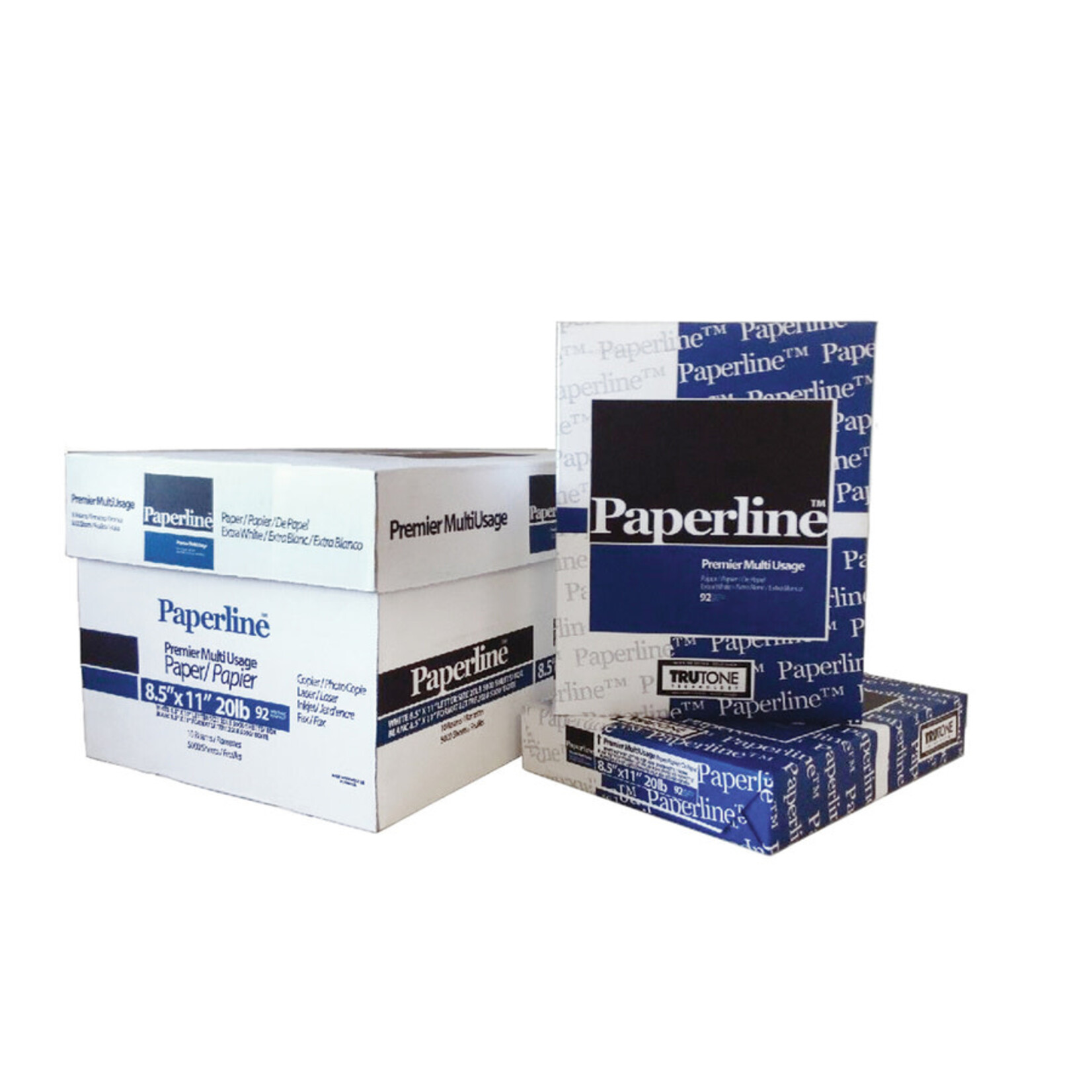 Paperline Paperline Office Paper - 8.5x11 - 92B - 20 lb - White - 10 Reams/Case, 500 Sheets/Ream