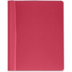 Report Cover with Fasteners, Letter, Clear Front, Red 25/Box