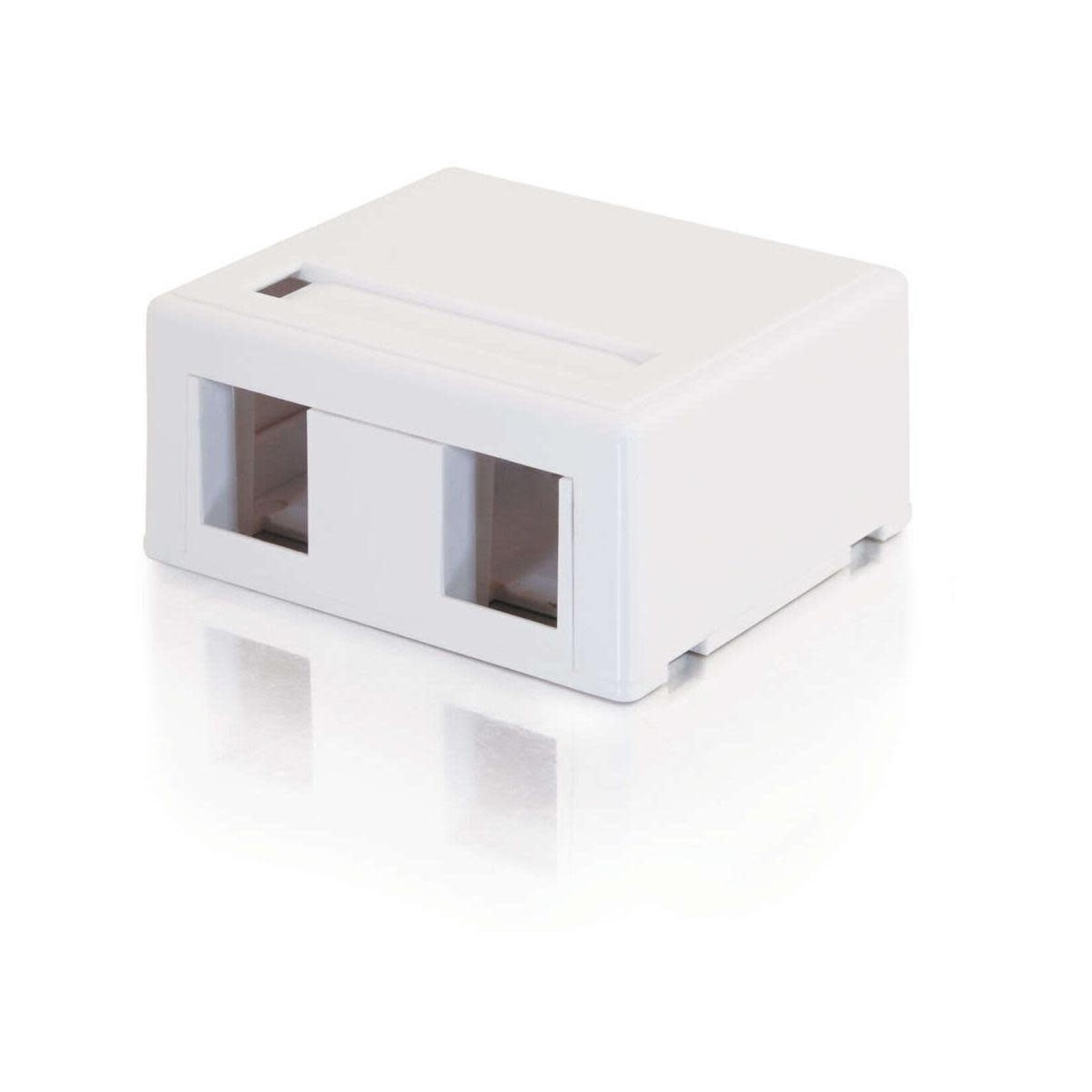 C2G C2G Surface Mount Box Keystone Jack, 2 Port White