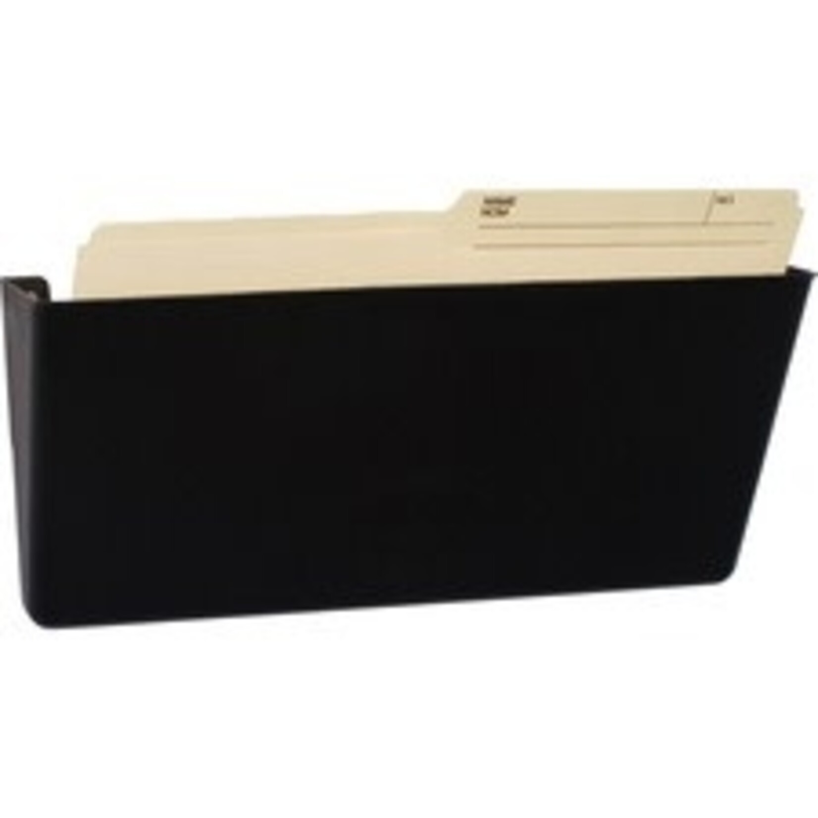 Storex Storex Wall Pocket - 7" H x 16.3" W x 4" D - Unbreakable, Shatter Proof - 100% Recycled - Black