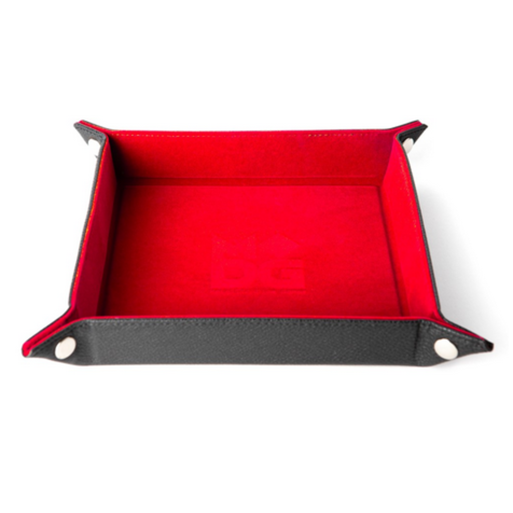 FOLD UP DICE VELVET TRAY W/ PU LEATHER RED