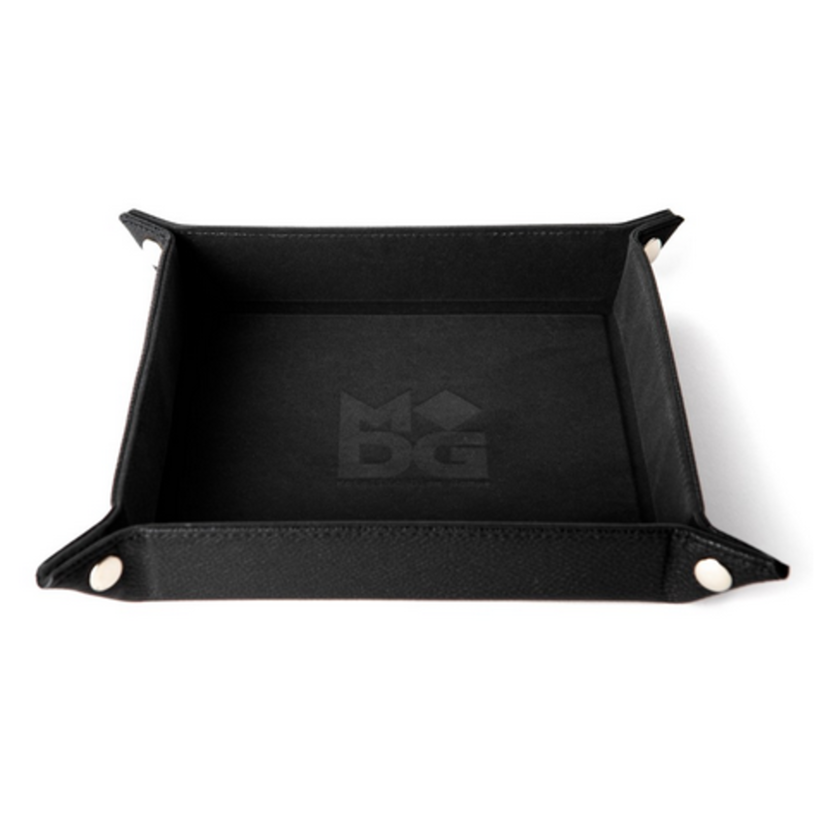 FOLD UP DICE VELVET TRAY W/ PU LEATHER BLACK
