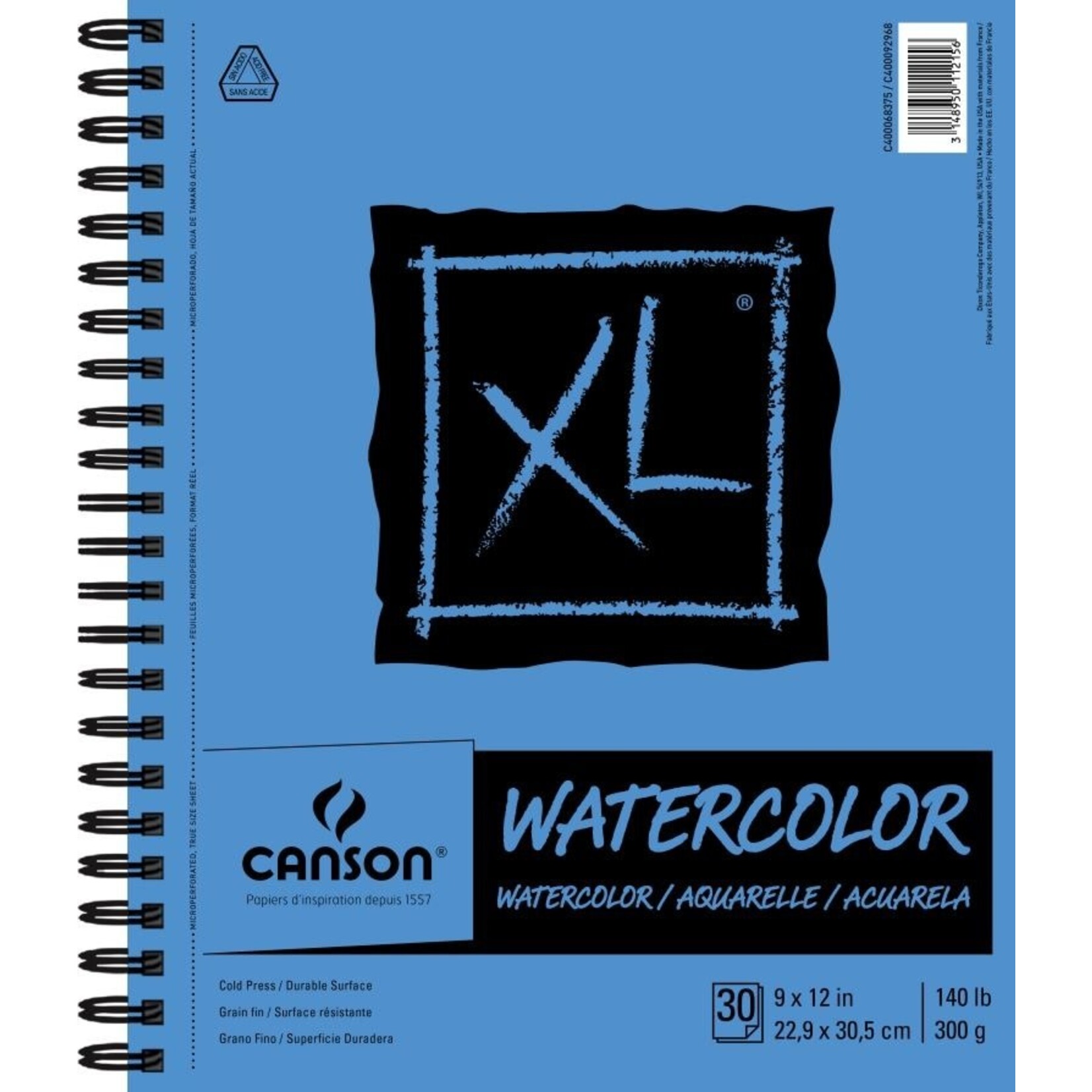 Canson XL Watercolor Pad, 9" x 12"