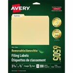 Avery LABELS-FILE FOLDER REMOVABLE 3-7/16X2/3 WHITE 300/EV 06505