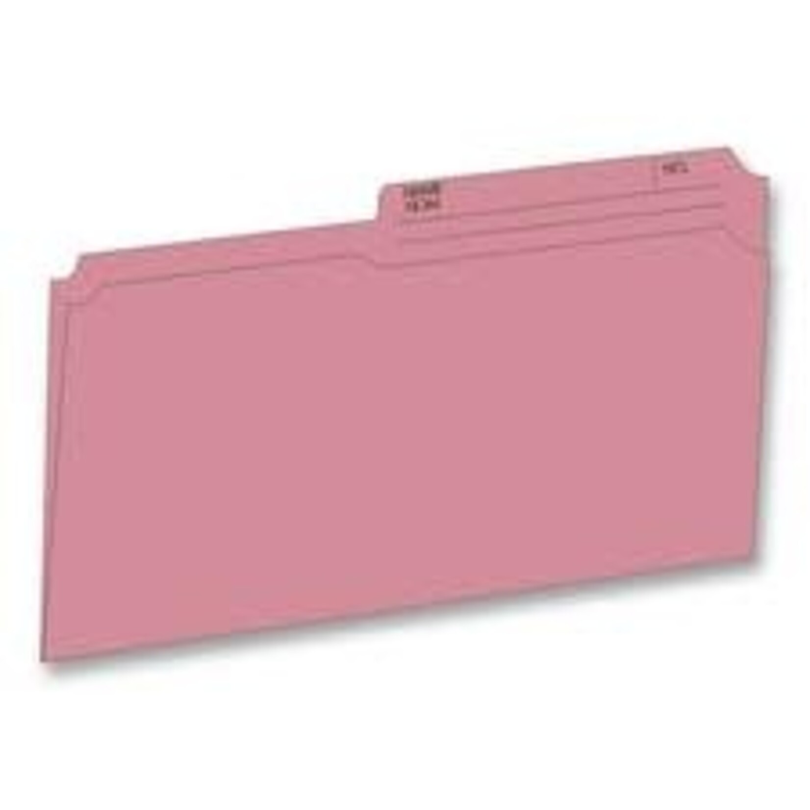 Hilroy 0.5 Tab Cut Legal Recycled Top Tab File Folder - 8.5 x 14 - Pink - 10% Recycled - 100/Box
