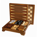 BOARD GAME COMBO SET, 7-IN-1 WALNUT, 12-1/8"