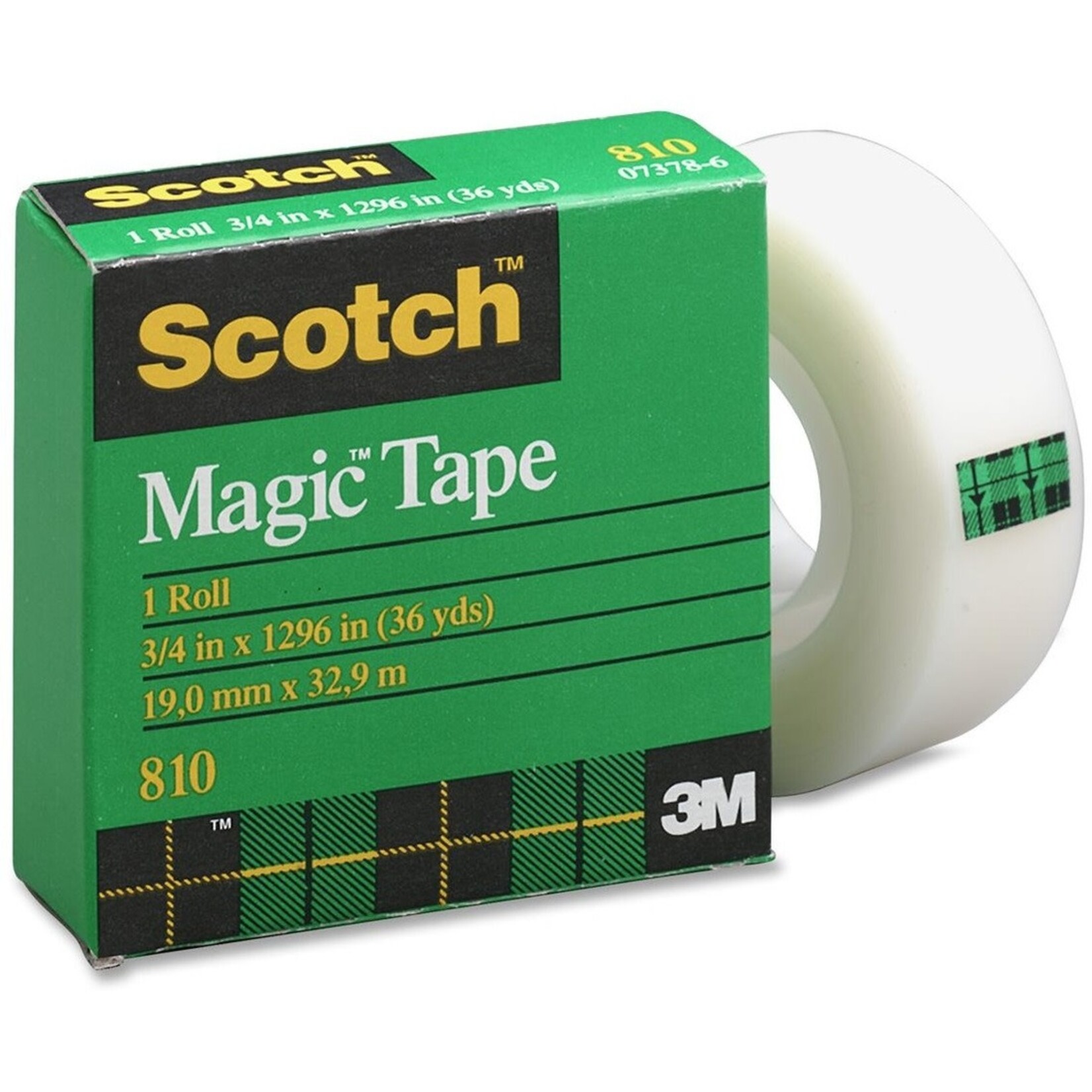 3M TAPE-TRANSPARENT MAGIC 19MMX33M BOXED (810ESF)