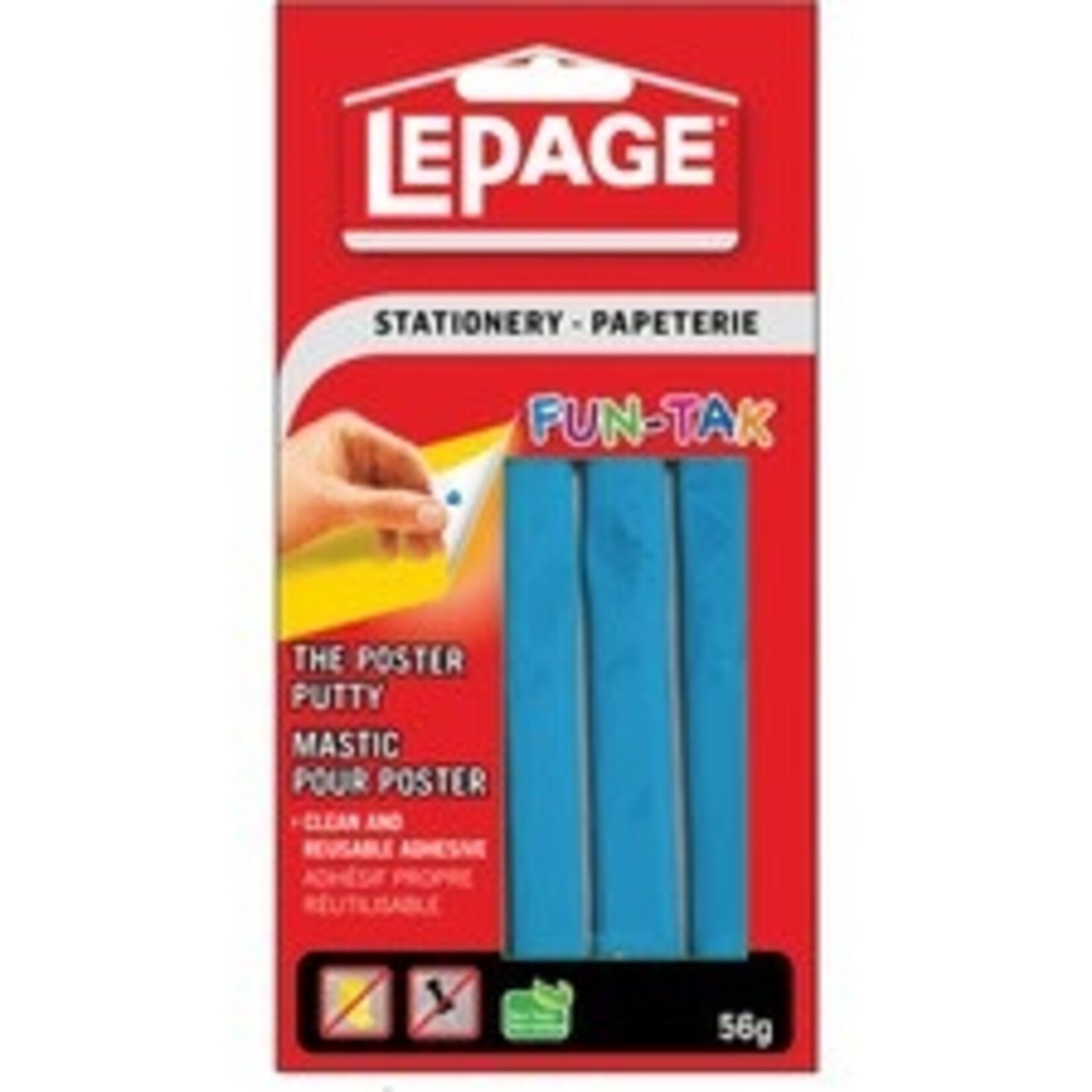 LePage ADHESIVE-PUTTY, FUN-TAK 56G RE-USABLE, BLUE