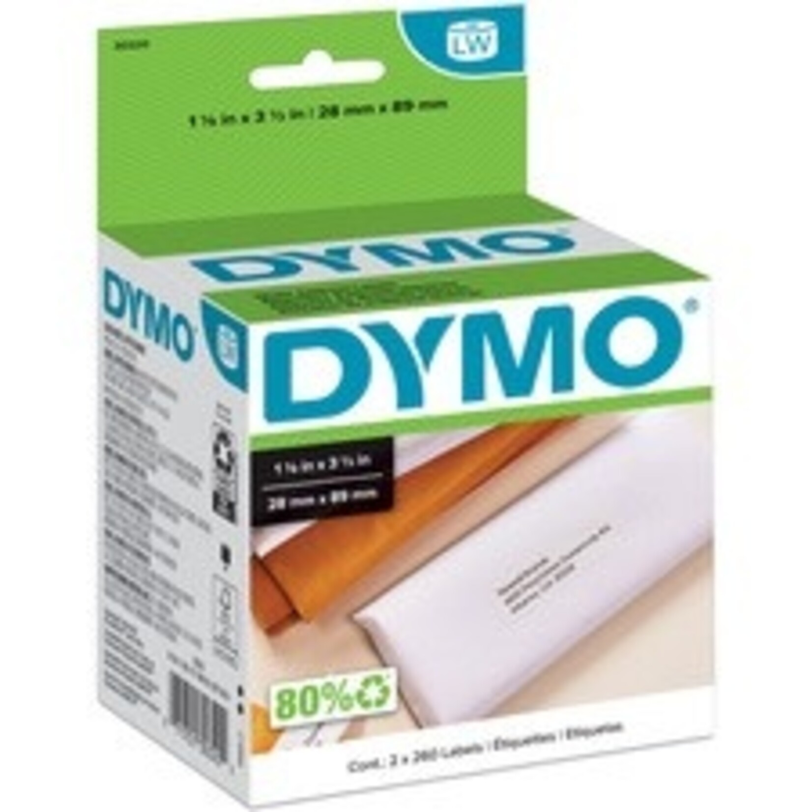 Dymo LABELS-DYMO LABELWRITER, ADDRESS 1-1/8X3-1/2, 520/PK