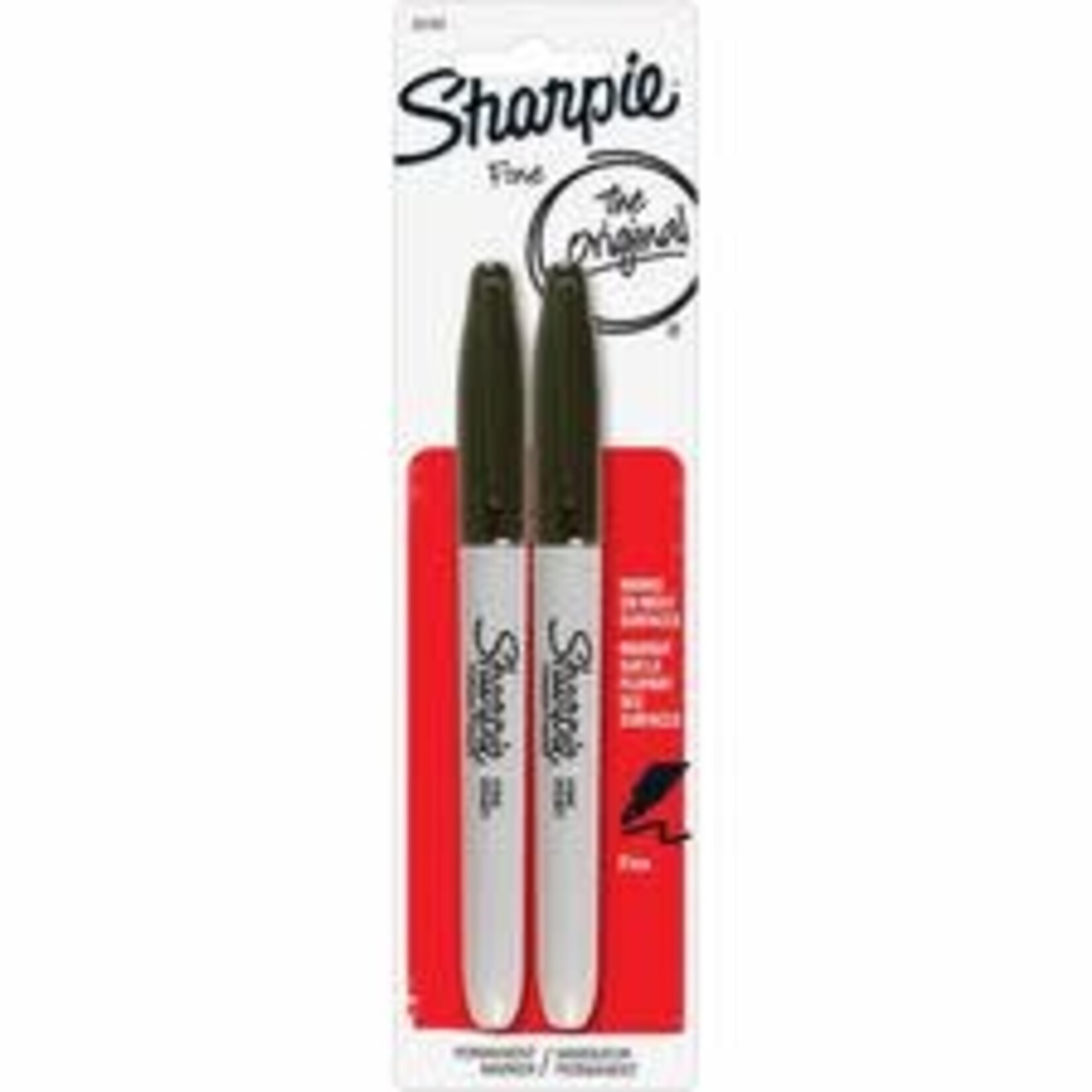 Sharpie MARKER-PERMANENT, SHARPIE FINE, BLACK 2/PACK