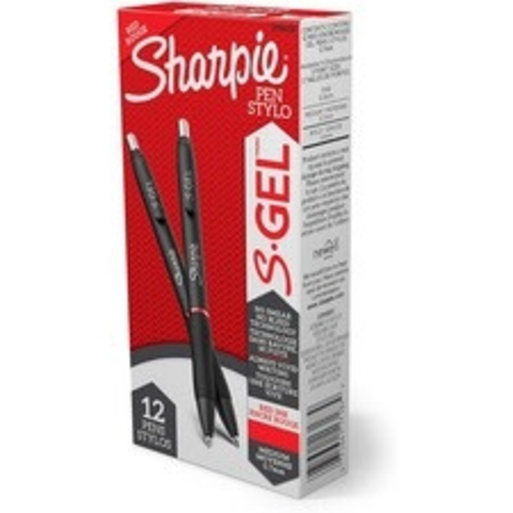 Sharpie PEN-RETRACTABLE, SHARPIE S-GEL, 0.7MM RED Box of 12