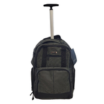 Gino Ferrari Backpack 17in Brunswick Rolling with Retractable Telescopic Handle Canvas - Black/Grey