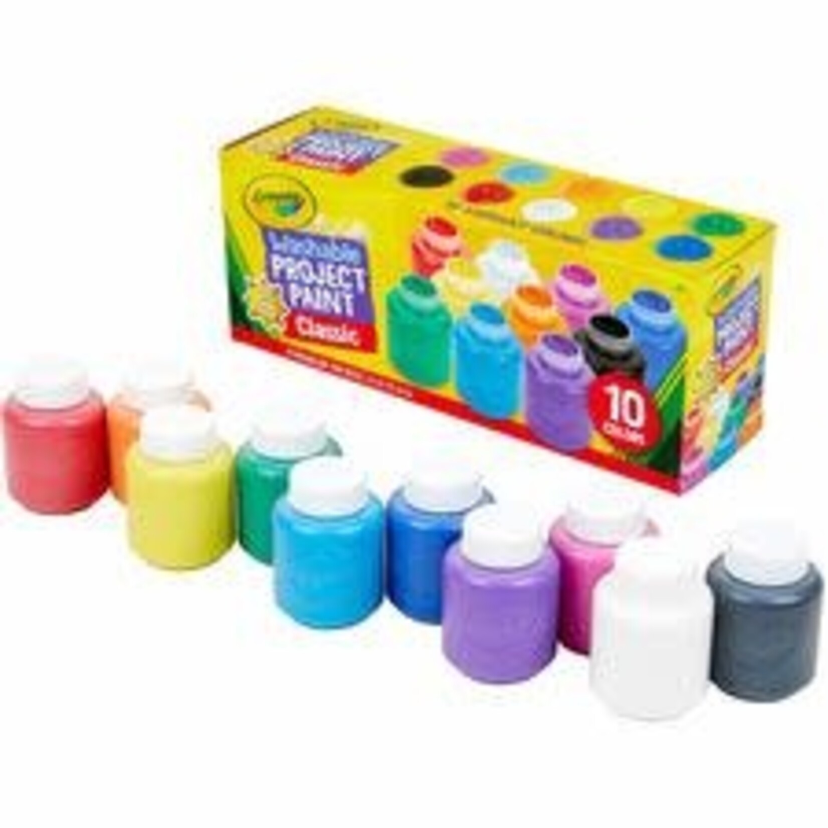 Crayola PAINT-CRAYOLA WASHABLE, 10 COLOURS, 59ML. JARS