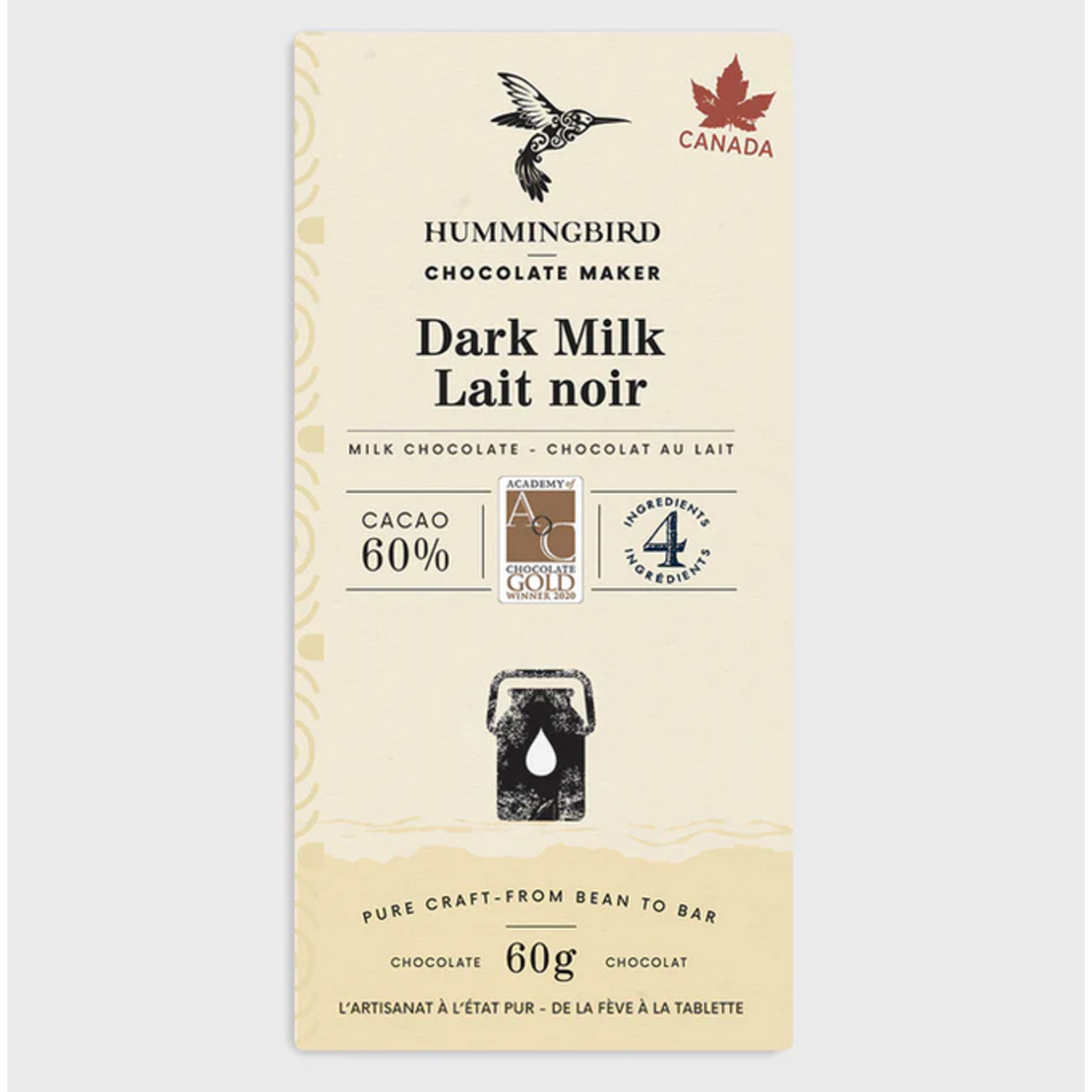 Hummingbird Chocolate Hummingbird Chocolate, Dark Milk Chocolate, 60g