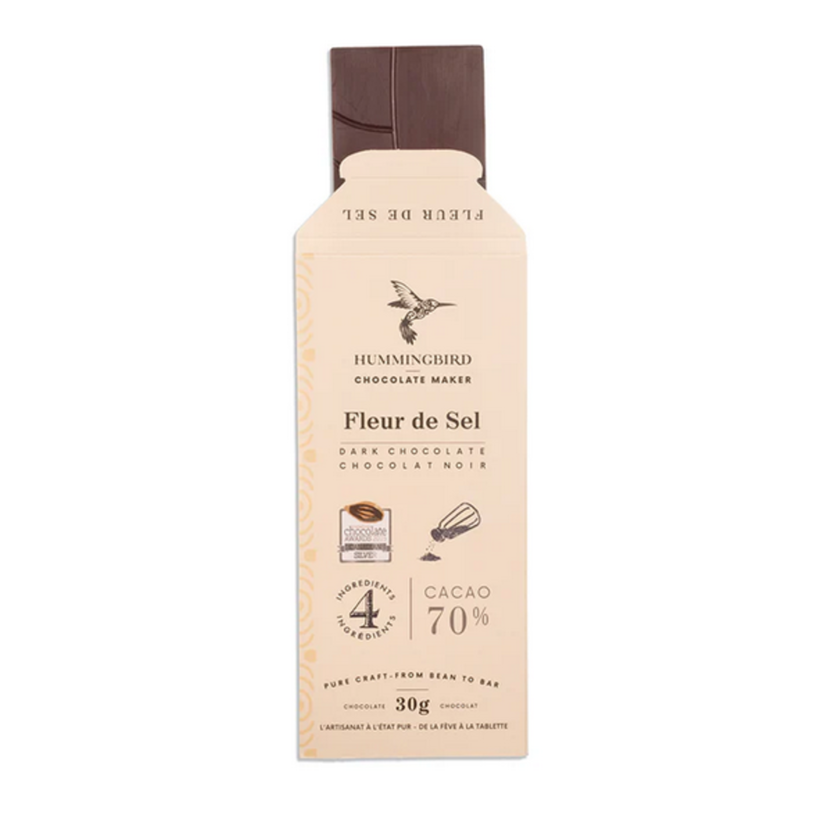 Hummingbird Chocolate Hummingbird Chocolate, Fleur de Sel Dark Chocolate, 30g
